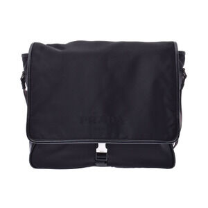Prada Messenger Bag Black Nylon Saffiano Shoulder
